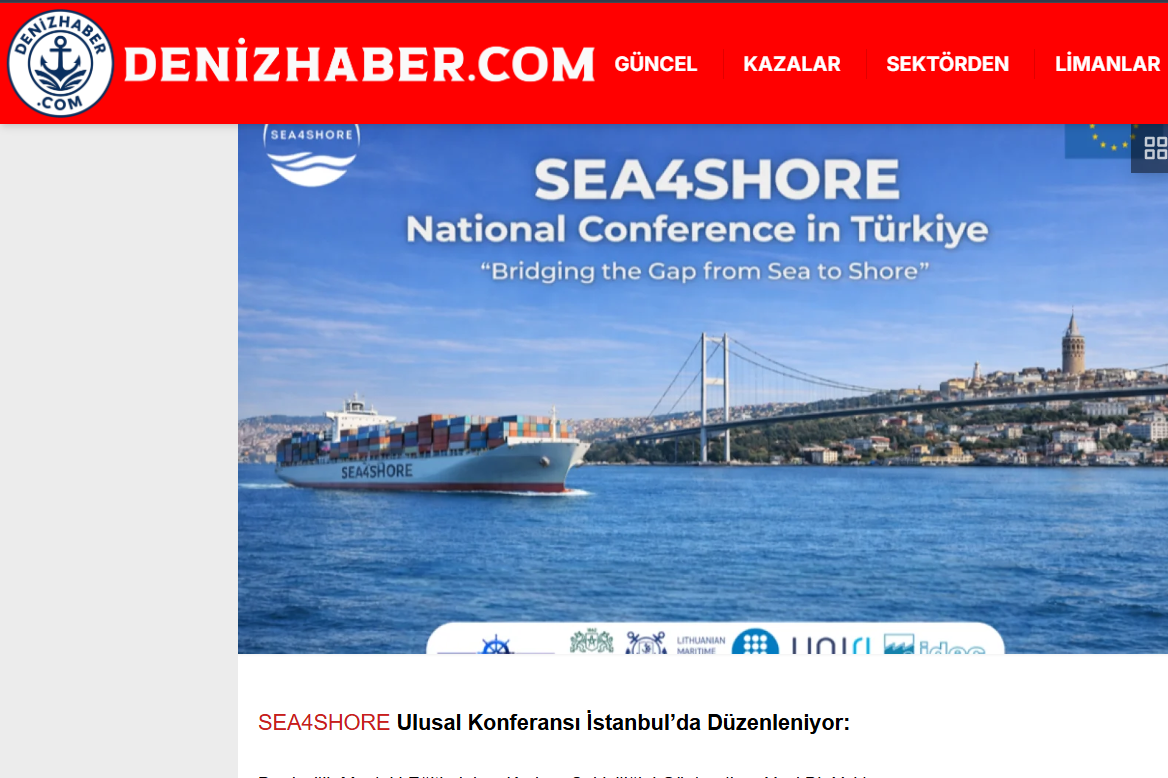 SEA4SHORE Ulusal Konferansı Deniz Haber’de Yer Aldı
